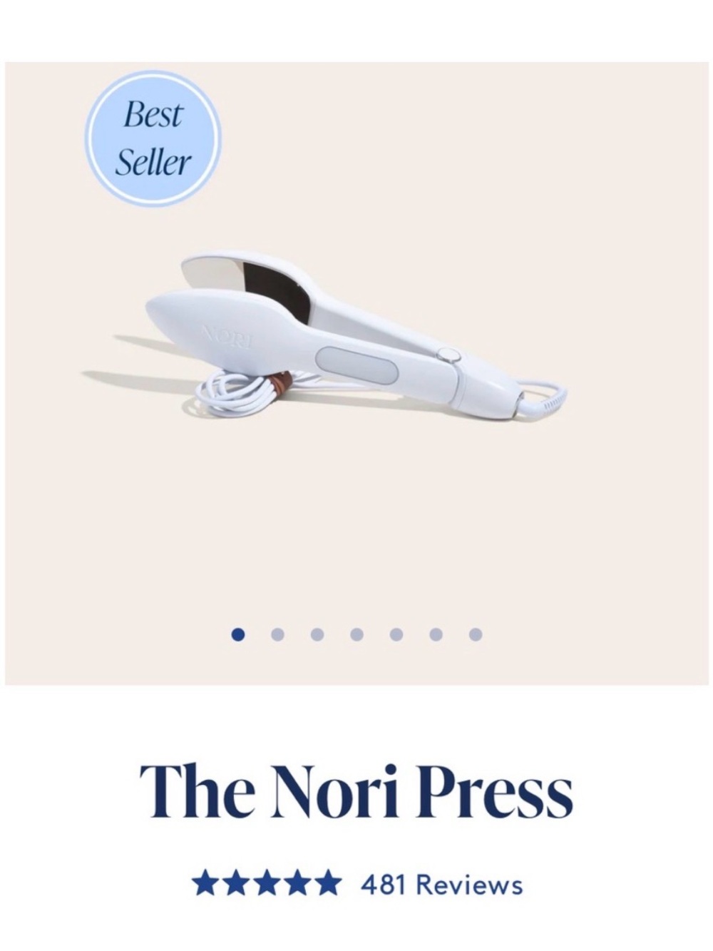 NORI White handheld iron for clothing